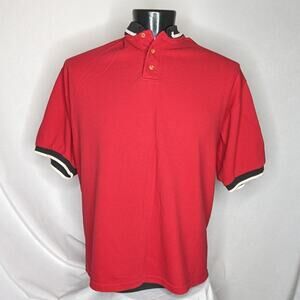 Hanes Men's Polo Shirt XL Red Classic Fit Casual Excellent